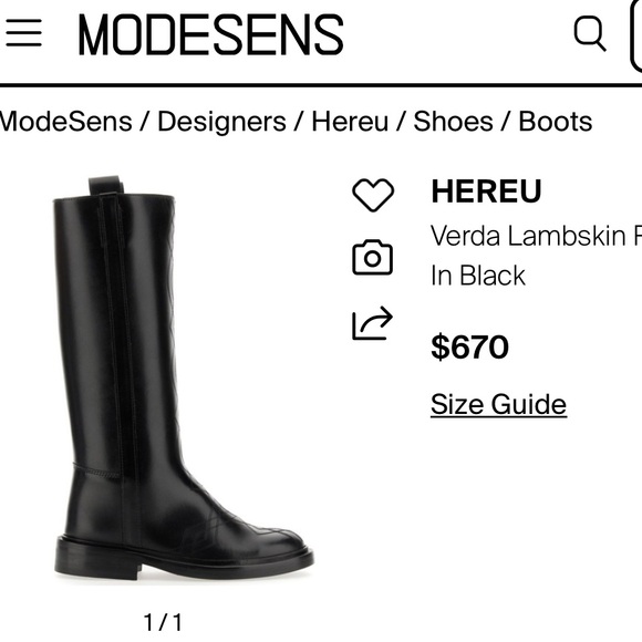 Hereu Verda Lambskin Heeled Boots in Black